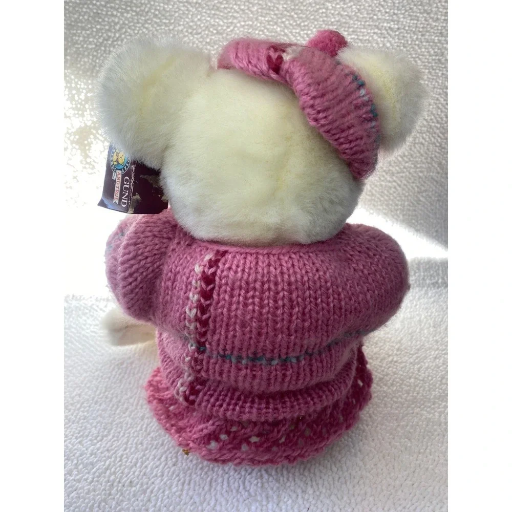 Gund Bialosky Bear Suzie Teddy Plush Pink Knit Sweater Beret 1984 Vintage w/ tag